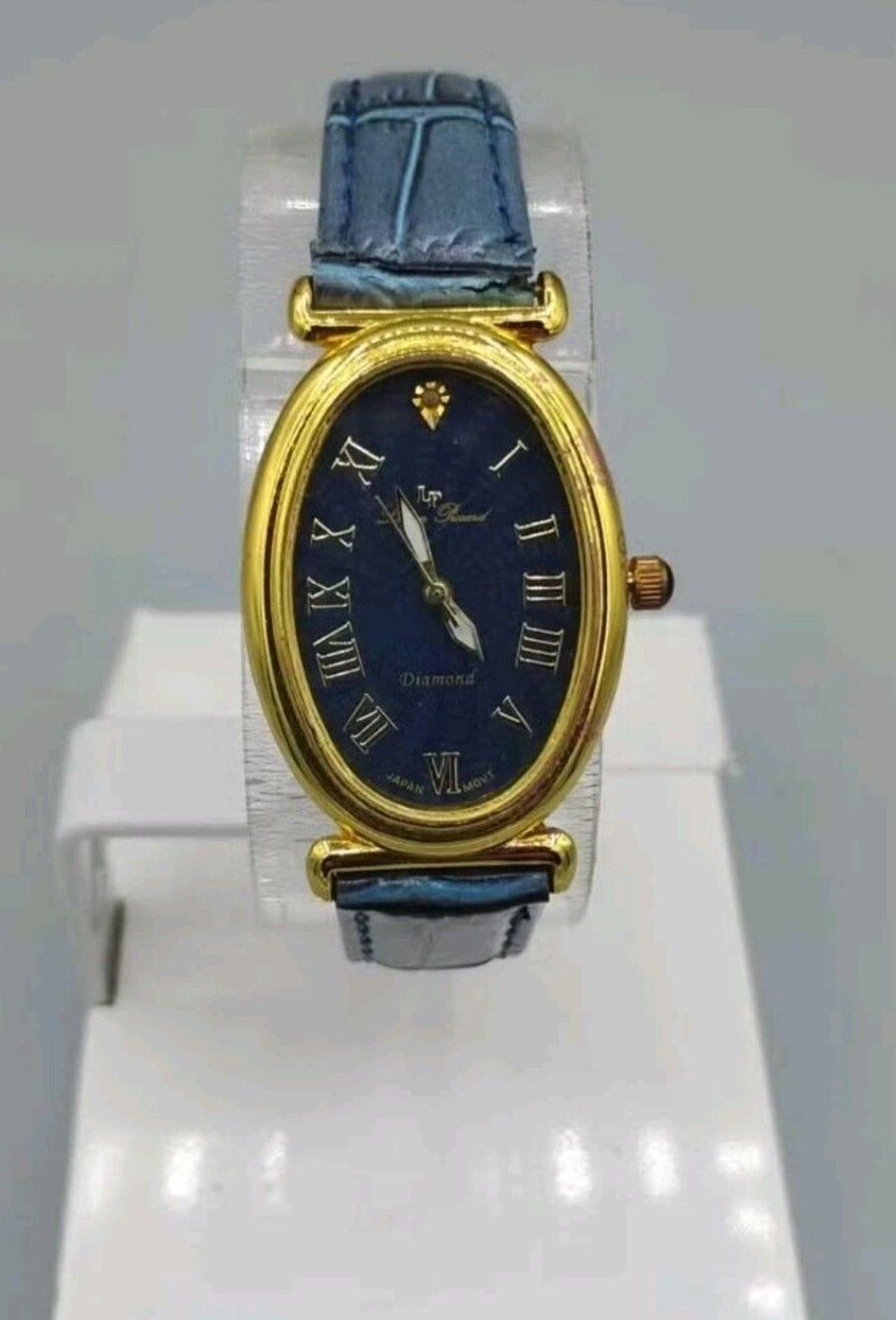 NOS Lucien Piccard Diamond Women's oval yellow gold tone watch 28177BU